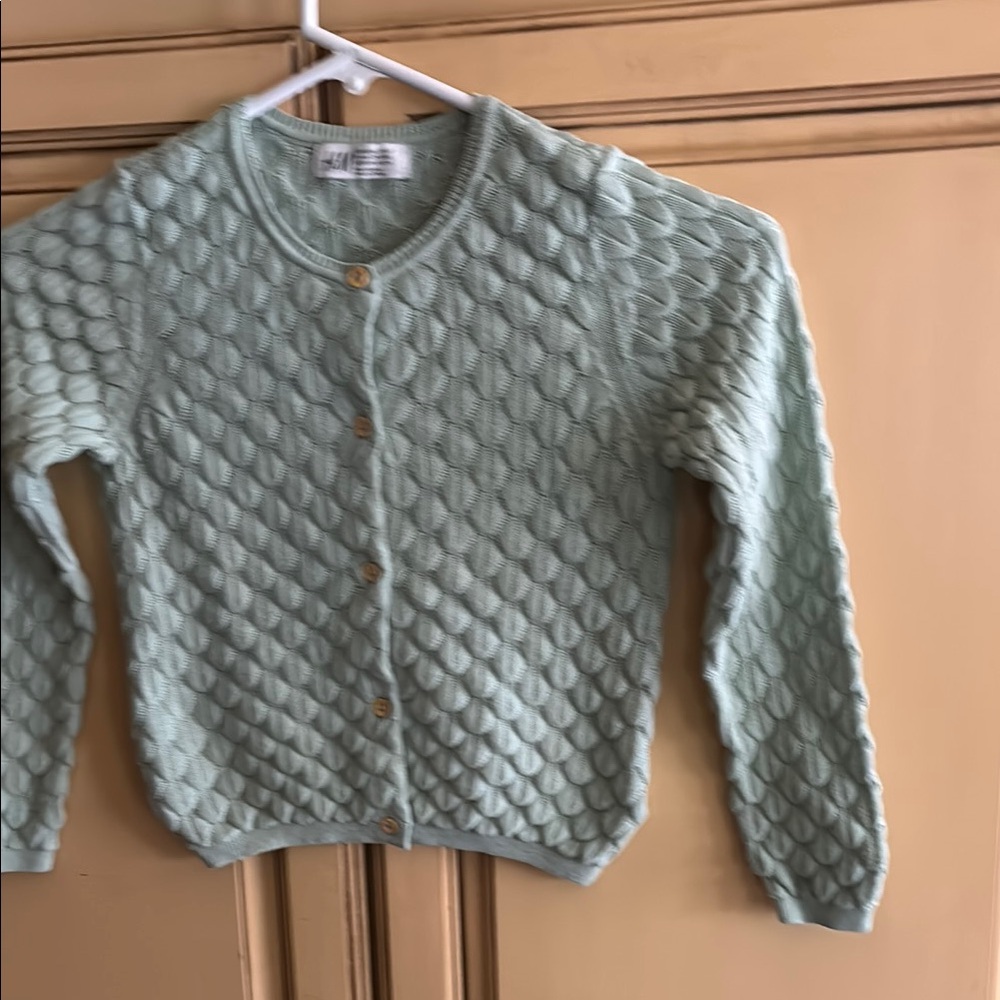H&M Green Sweater with Textured Design